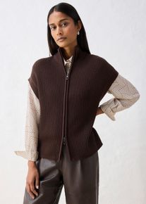 Strick-Weste aus weichem Woll-Mix in braun, Gr&ouml;sse 44/46 (L), bonprix