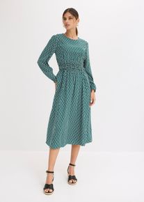 Midikleid aus flie&szlig;ender Viskose in gr&uuml;n, Gr&ouml;sse 44, bonprix