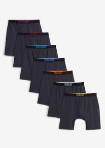 Lange Boxershorts eng mit Baumwolle (7er Pack) in grau, Gr&ouml;sse 6 (L), bonprix