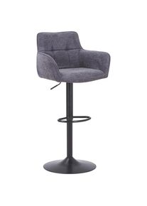 Livetastic Barhocker , Grau, Schwarz , Metall, Textil , F&uuml;llung: Schaumstoff , Drehteller , 54.5x111.5x51.5 cm , Sitzfl&auml;che 360&deg; drehbar, inklusive Armlehnen , Esszimmer, Barm&ouml;bel, Barhocker