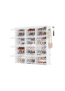 Songmics, Songmics Schuhregal &raquo;31.2 x 124.4 cm,&laquo; Stapelbare Schuhboxen aus Kunststoff, wei&szlig;