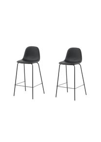 Venture Home Tabouret de bar &raquo;Polar, 2er-Set Barhocker in Schwarz-PU, luxuri&ouml;s, 150 kg belastbar&laquo; 2 cuis tlg. tabouret de bar, aspect cuir, pieds en 
