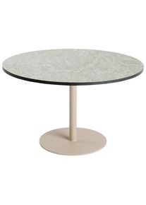 Tierra Outdoor Loungetisch , Grau, Champagner , Metall, Kunststoff , rund , Bodenplatte , 50x37x50 cm , lichtecht, wetterbest&auml;ndig , Gartenm&ouml;bel, Loungem&ouml;bel, Lounge-Serien