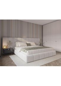 CARRYHOME Polsterbett , Beige , Kunststoff , Buche , Schichtholz , 200x200 cm , Bettkasten, Lattenrost, gepolstertes Kopfteil, In verschiedenen Gr&ouml;ssen erh&auml;ltlich , Schlafzimmer, Bett, Polsterbetten