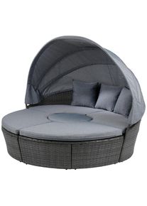 Luca Bessoni Gartenmuschel , Grau , Metall, Kunststoff, Textil , Gartenm&ouml;bel, Loungem&ouml;bel, Sonneninsel