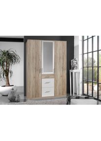 wimex, Kleiderschrank &raquo;Joker&laquo; wahlweise mit Spiegel, eichefarben san remo, wei&szlig;, B/H/T: 135 cm x 199 cm x 59 cm