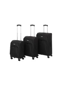 Koor, Unisex, KOOR Kofferset &raquo;Stoff 3-teilig&laquo;, schwarz, Einheitsgr&ouml;&szlig;e, Abmessungen: 58 x 36.5 x 23 cm, 69 x 41 x 28 cm, 79 x 46 x 33 cm