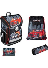 Undercover, Unisex, Undercover Schulranzen &raquo;Curve&laquo; Reflektoren, racer, B/H/T: 31cm x 41cm x 18cm, 4-tlg. Schulranzen-Set &raquo;Curve&laquo;