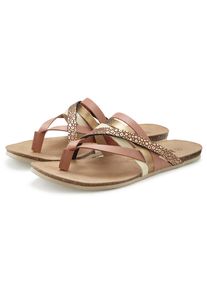 Beachtime By Lascana, Unisex, Beachtime by Lascana Zehentrenner &raquo;Pantolette, Mule, Sommerschuh, Sandale, offener Schuh,&laquo; aus Leder mit raffinierten 
