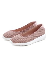 Lascana, Unisex, Lascana Ballerina &raquo;Freizeitschuh, Slipper, Halbschuh, Slip-On-Sneaker,&laquo; zum Reinschl&uuml;pfen, leichte Mesh-Optik VEGAN, rosa, 36, Luftig