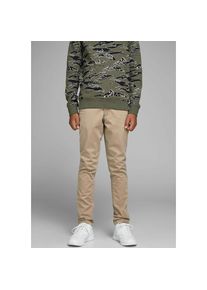 Jack & Jones Jack & Jones Junior, Unisex, Chinos &raquo;JPSTMARCO bequem, elastisch, pflegeleicht&laquo; unifarben, modisch, slim fit, Web, beige, 158, N-Gr, Moderne Chino von