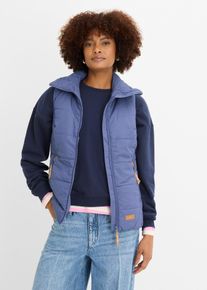 Doudoune sans manches &agrave; col montant en bleu, Taille 48, 100% coton, Couleur/Motif: indigo, bonprix