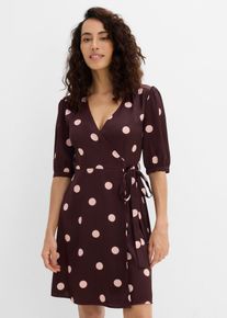 Wickelkleid aus flie&szlig;endem Satin in lila, Gr&ouml;sse 38, bonprix