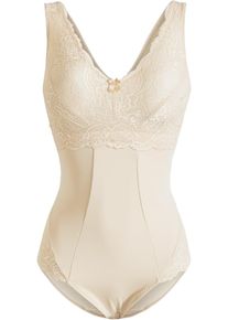 Body sculptant sans armatures maintien mod&eacute;r&eacute; en beige, Taille 50, Couleur/Motif: poudr&eacute;, bonprix