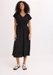 Jerseykleid aus luftigem Cr&ecirc;pe in schwarz, Gr&ouml;sse 44/46 (L), bonprix