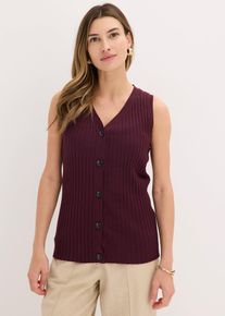 Gilet sans manches en maille c&ocirc;tel&eacute;e en rouge, Taille 40/42 (M), Couleur/Motif: bordeaux, bonprix