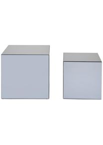 Mid.you Couchtischset , Grau , Glas, Holzwerkstoff , 2-teilig , 50x40x40 cm , Wohnzimmer, Wohnzimmertische, Couchtische, Couchtische Glas