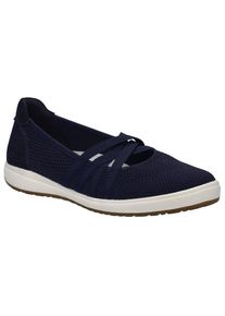 Josef Seibel, Unisex, Riemchenballerina &raquo;Caren 67&laquo; Slipper, Sneaker, Schlupfschuh mit Leder Einsatz an der Ferse, indigo, 36, Sportive Ballerina mit 