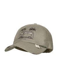 MaxiMo, Unisex, MaxiMo Baseball Cap 1 Stk. Leinen-Mix, Camping-Motiv, Cap, Unisex, khaki, 53/55, Leichte 5-Panel-Cap f&uuml;r Unisex mit weichem Frontpanel