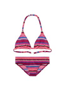 Buffalo, Unisex, Triangel-Bikini &raquo;Lux Kids&laquo; mit abstraktem Druck, bordeaux, 134/140, N-Gr, Im coolen Design