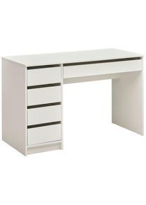 Mid.you Schreibtisch , Weiss , Holzwerkstoff , 5 Schublade(n) Schubladen , rechteckig , 120x76x55 cm , B&uuml;rom&ouml;bel, Schreibtische, B&uuml;rotische