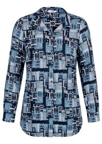 Emilia Lay - Long-Bluse, blau, Gr. 50, Baumwolle