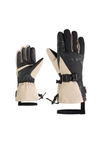 Ziener, Unisex, Skihandschuhe &raquo;GHALION-Z AQUASHIELD &laquo; wasserdicht, winddicht, atmungsaktiv, warmes Futter, lange Stulpe, schwarz.sandstone, 7.5, 