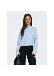 Only, Unisex, Only Rundhalspullover &raquo;ONLSIMONI L/S O-NECK PULLOVER KNT NOOS&laquo; Materialmix, regular fit, cashmere blau detail:melange, S, Basic Pullover