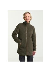 Jack Wolfskin, Unisex, Funktionsmantel &raquo;HIGH CURL COAT W&laquo; Fleecemantel, warm & winddicht, obsidian mos, XS, Fleecemantel f&uuml;r Wandern und Trekking