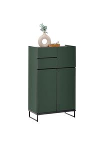 Mid.you Midischrank , Gr&uuml;n, Schwarz , Metall , 2 F&auml;cher , 2 Schublade(n) Schubladen , 60x102x31 cm , stehend , Badezimmer, Badm&ouml;belsets & -serien, Badm&ouml;belserien