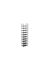 Songmics, Songmics Schuhregal &raquo;45 x 173 cm&laquo;, schwarz, Kunststoff, Stahl, B/H/T: 45 cm x 173 cm x 28 cm