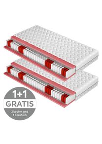 Taschenfederkernmatratze , Textil , H2 , 90x200 cm , Bezug abnehmbar/waschbar, wendbar, optimale Bel&uuml;ftung, alternative Gr&ouml;ssen erh&auml;ltlich , Schlafzimmer, Matratzen, Matratzen