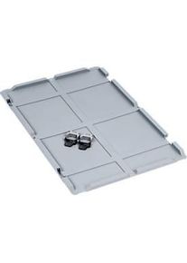 Sch&auml;fer Shop Sch&auml;fer Shop Pure Scharnierdeckel Serie Economy f&uuml;r Euroboxen 600 x 400 mm, Kunststoff, grau