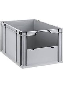 Sch&auml;fer Shop Sch&auml;fer Shop Pure Eurobox Serie Economy, Front offen, Kunststoff, B 600 x T 400 x H 320 mm, 65 l, grau