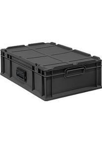 Sch&auml;fer Shop Sch&auml;fer Shop Pure Eurokoffer Portable Serie Economy, geschlossen, mit Deckel, Kunststoff, B 600 x T 400 x H 185 mm, 34 l, anthrazit