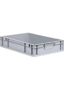 Sch&auml;fer Shop Sch&auml;fer Shop Pure Eurobox Serie Economy, Griffe geschlossen, Kunststoff, B 600 x T 400 x H 120 mm, 23 l, grau