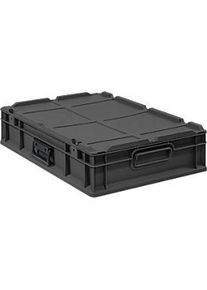 Sch&auml;fer Shop Sch&auml;fer Shop Pure Eurokoffer Portable Serie Economy, geschlossen, mit Deckel, Kunststoff, B 600 x T 400 x H 135 mm, 23 l, anthrazit