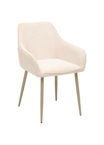 Livetastic Armlehnstuhl , Beige , Metall, Textil , Rundrohr , 56x81x61 cm , Esszimmer, St&uuml;hle, Polsterst&uuml;hle