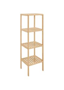 CARRYHOME Regal , Naturfarben , Holz , Bambus , 4 F&auml;cher , 34x110x33 cm , Wohnzimmer, Regal, B&uuml;cherregale