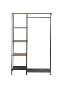 PBJ Garderobenst&auml;nder , Naturfarben, Schwarz , Metall, Holzwerkstoff , 100x165x36 cm , Garderobe, Garderobenst&auml;nder