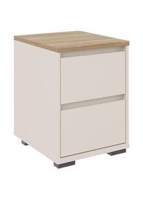 CARRYHOME Nachttisch , Eichefarben, Kaschmir , Kunststoff , 2 Schublade(n) Schubladen , 40.1x54.8x48 cm , Schlafzimmer, Nachttische