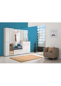 Home Affaire, Home Affaire Garderoben-Set &raquo;Beny Flurm&ouml;bel, Dielenm&ouml;bel, Flurschrank, Flurgarderobe Breite 218 cm&laquo; 5tlg, 5 Stk. tlg., opak wei&szlig;, wei&szlig; 