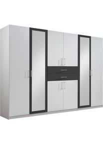 wimex, Kleiderschrank &raquo;Diver Dreht&uuml;renschrank mit Spiegel, in der Breite 270cm&laquo; Bestseller Schlafzimmerschrank wahlweise 3 Innenausstattungen, wei&szlig;, 