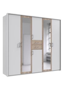 wimex, Kleiderschrank &raquo;Diver Dreht&uuml;renschrank mit Spiegel, in der Breite: 225cm&laquo; Bestseller Schlafzimmerschrank wahlweise 3 Innenausstattungen, wei&szlig;, 
