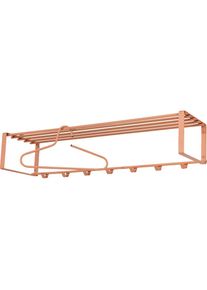 Spinder Design, Garderobenleiste &raquo;REX&laquo; Wandgarderobe aus Stahl mit Hutablage und 5 bzw. 7 Haken, clay terra, Stahl, B/H/T: 100 cm x 19 cm x 29 cm