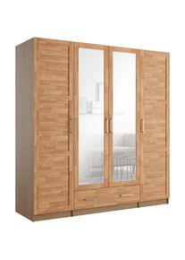Goodproduct, GOODproduct Kleiderschrank &raquo;Sabrina, nat&uuml;rlicher Landhausstil, mit Innenausstattung&laquo; Spiegel und Schubladen, teilmassiv,Buche oder Eiche,