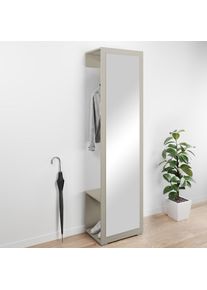 Goodproduct, GOODproduct Garderobenschrank &raquo;Paris&laquo; moderne Garderobenschrank 190cm, mit Kleiderstange und Frontspiegel, kaschmir, B/H/T: 50 cm x 190 