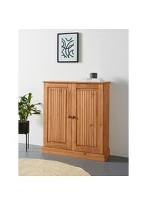 Goodproduct, GOODproduct Garderobenschrank &raquo;Liotta&laquo; mit 2 verstellbare Einlegeb&ouml;den, aus massivem Kiefernholz, natur gebeizt, gewachst, Massivholz, B/