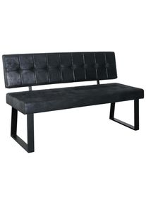 Livetastic Sitzbank , Schwarz , Metall, Textil , 140x85x56 cm , Esszimmer, Bank, Sitzb&auml;nke