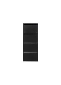 KARE Design, Schuhschrank &raquo;Caruso 4-er, 50 x 136 cm&laquo;, schwarz, Stahl, B/H/T: 50 cm x 136 cm x 15 cm